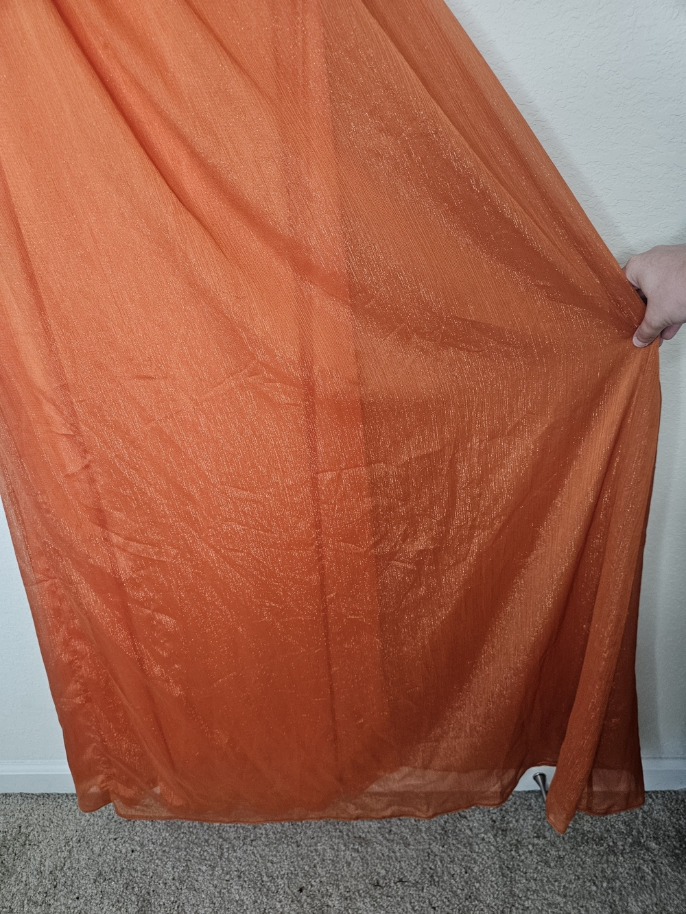 Sunfere Hedda Orange One Shoulder Ruffle Maxi Dress Size S Formal Gown - Picture 10 of 16